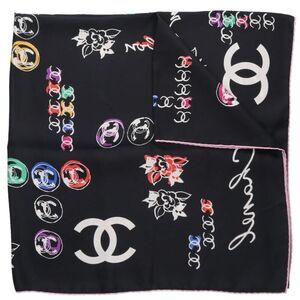 Chanel Coco Mark All-over Pattern Silk Scarf Men's
